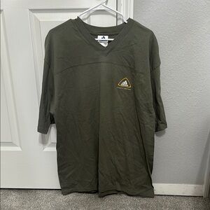 Adidas Men's vintage Green V-Neck Shirt